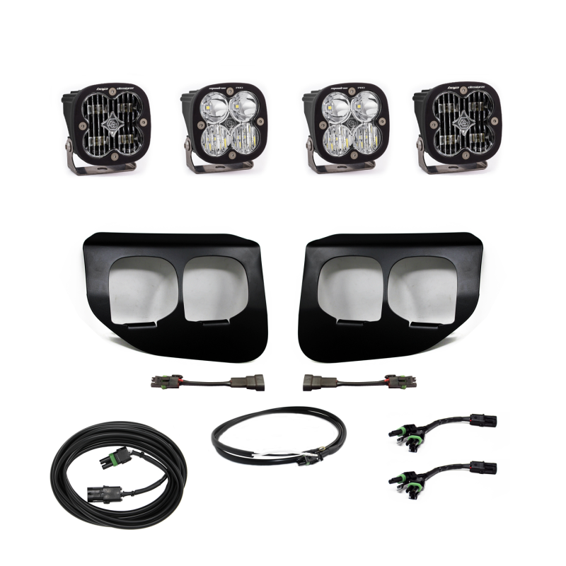 Ford Super Duty Fog Light Pocket Kit - Baja Designs - Dual FPK SAE/Pro DC w/Upfitter - `20-`27
